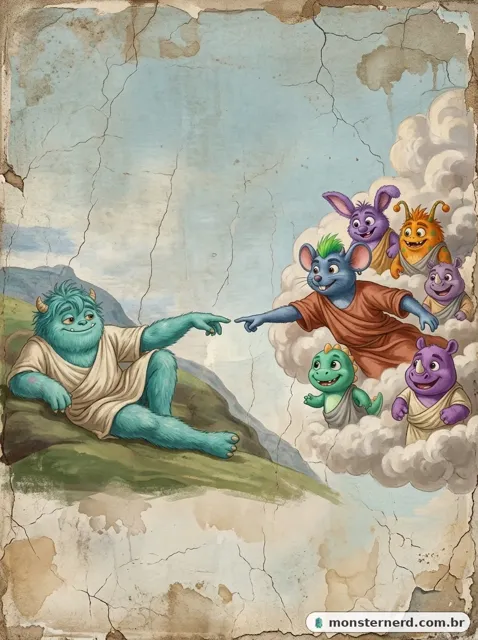 The Creation of the Gang, a Monster Nerd take on Michelangelo