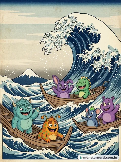 The Great Wave, a Monster Nerd take on Hokusai