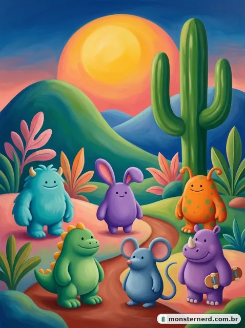 Sun, Cactus and Color, inspired by Brazilian modernism, with the Monster Nerd gang